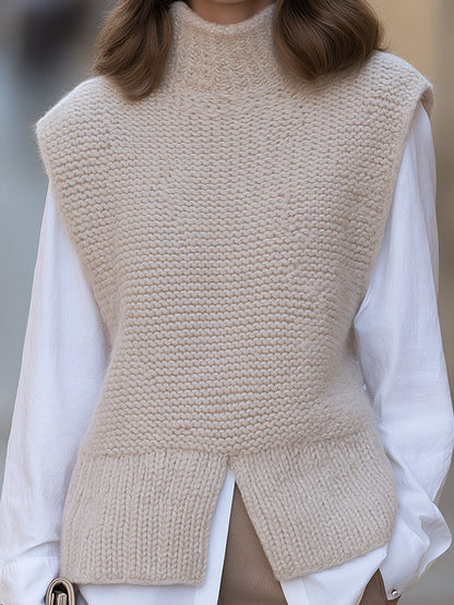 Gilet en maille Zafren beige avec chemise