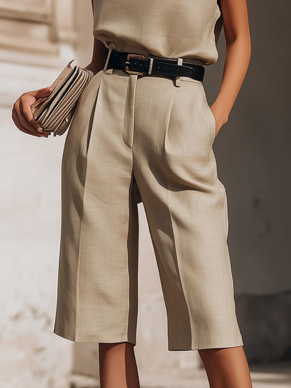Zafren beige hihaton bermudashortsisetti