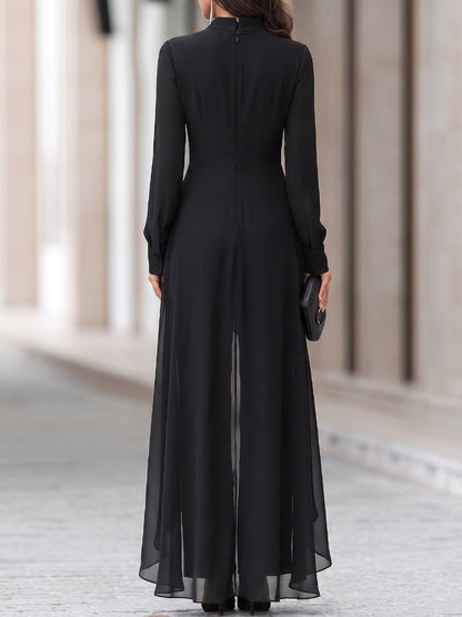 Zafren zwarte chiffon tuniek met broek