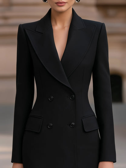 Zafren sort blazer-kjole med fjerkant