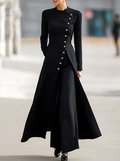 Conjunto Zafren negro de pantalón con blazer largo