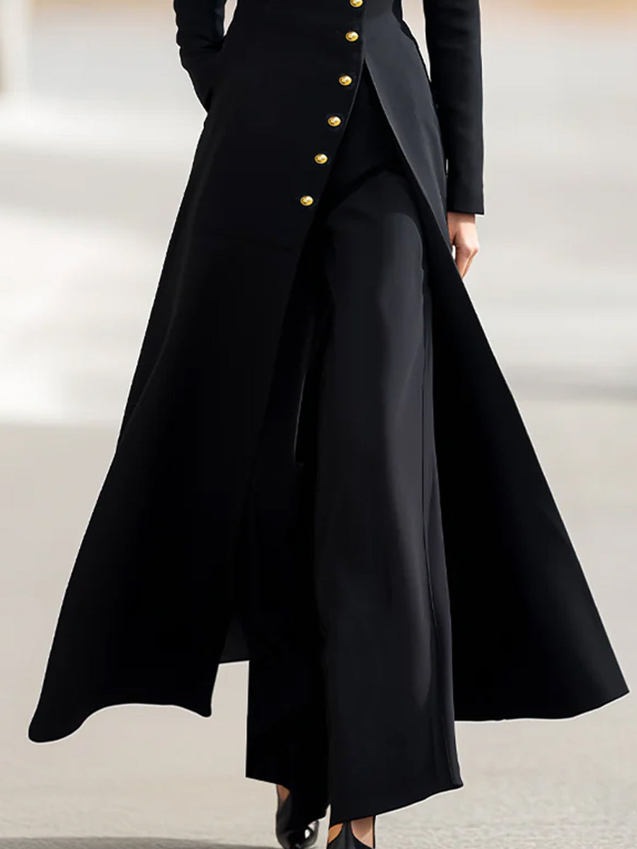 Conjunto Zafren negro de pantalón con blazer largo