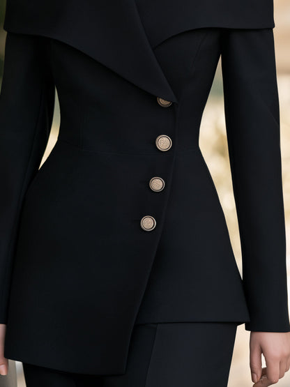 Blazer Zafren noir à épaules dénudées et dos nu