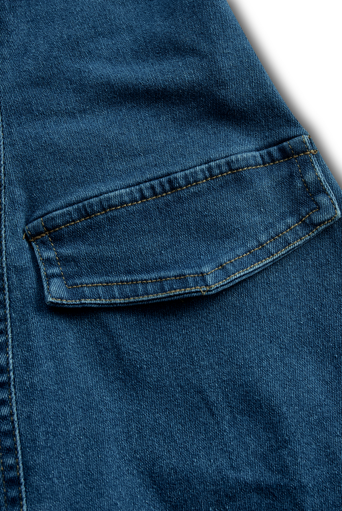 Zafren blå denimkjole med halterneck og knapper