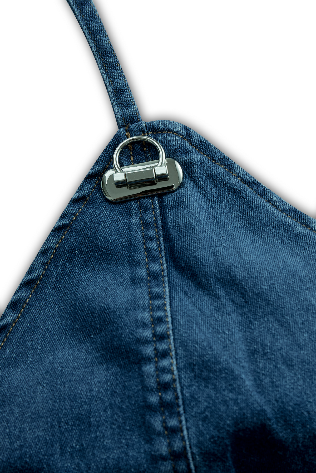 Zafren blå denimkjole med halterneck og knapper