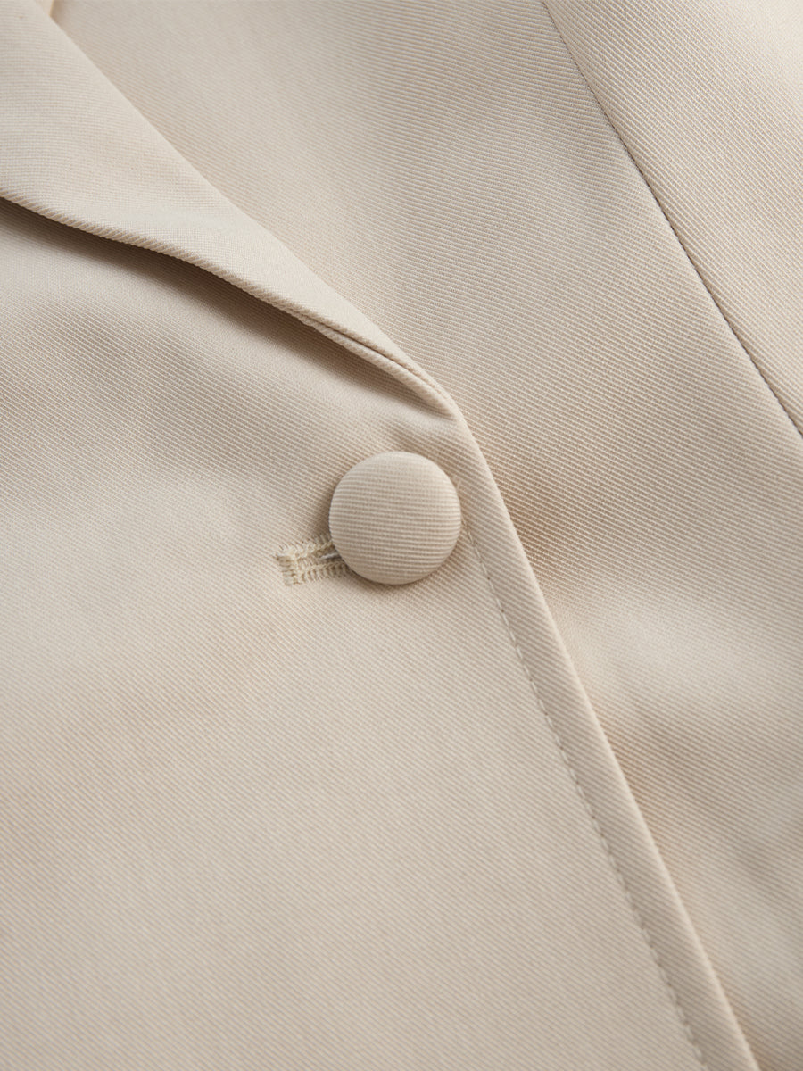 Zafren kremfarget blazer-minikjole med belte