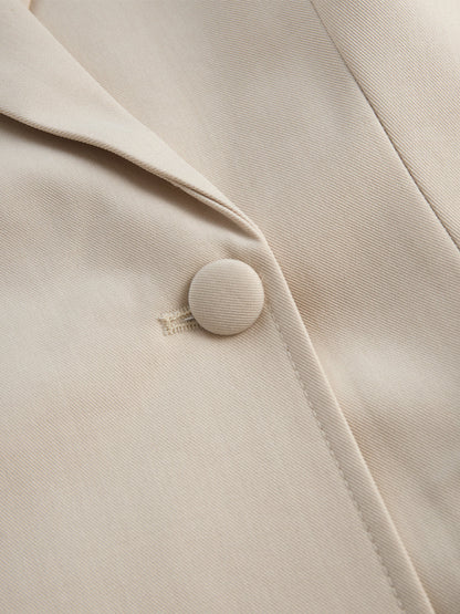 Zafren kremfarget blazer-minikjole med belte