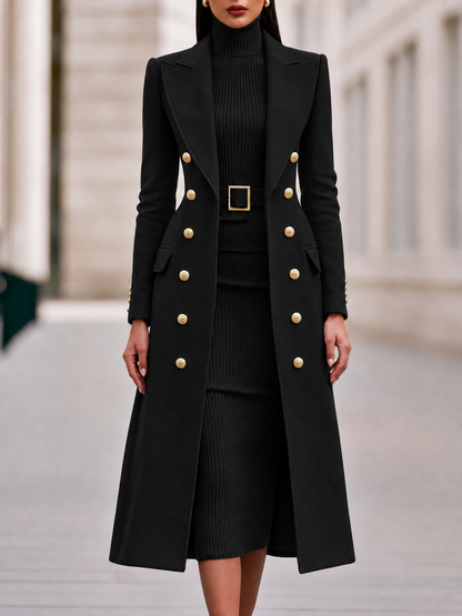 Conjunto Zafren de vestido de punto y abrigo cruzado