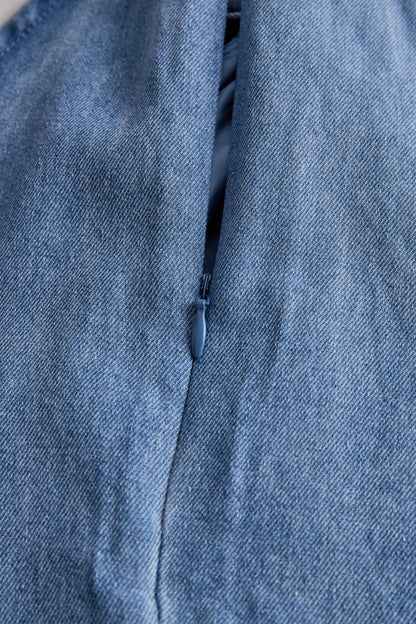 Zafren halterblouse met strikkraag
