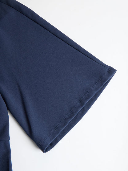 Robe fourreau bleu marine à manches chauve-souris Zafren