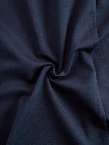 Zafren Navy Contrast Placket Shirt Dress