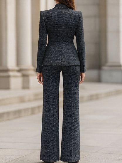 Completo pantalone Zafren blu navy testurizzato doppiopetto