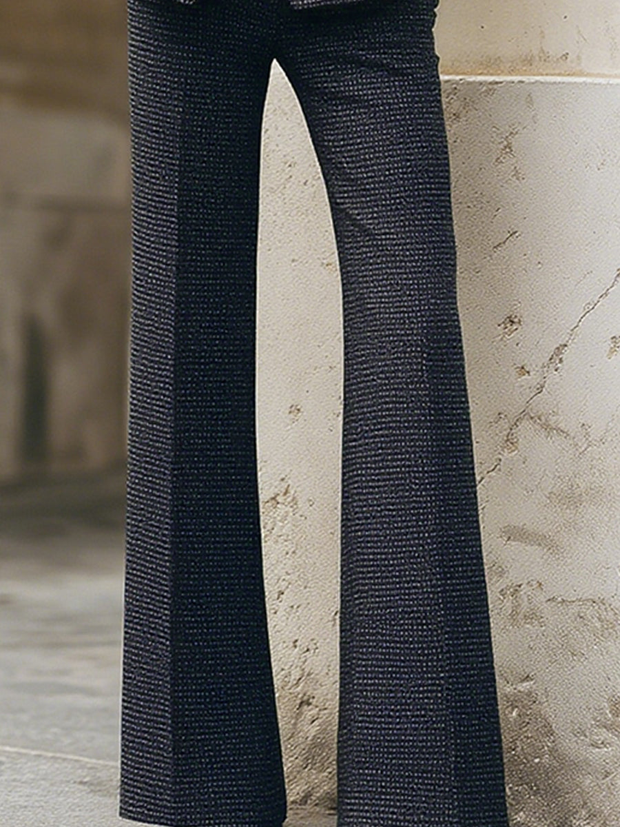 Completo pantalone Zafren blu navy testurizzato doppiopetto