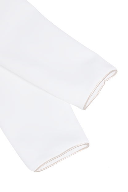 Zafren hvid asymmetrisk blazer med sort revers