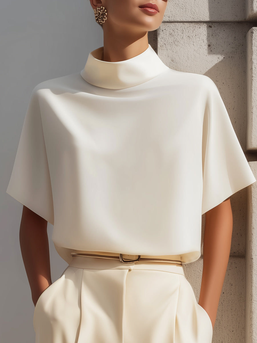 Blusa bianca con maniche dolman Zafren