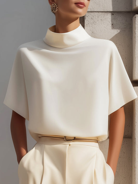 Zafren White Dolman Sleeve Blouse