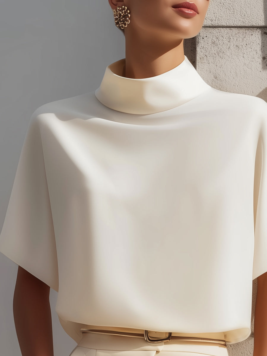 Blusa bianca con maniche dolman Zafren