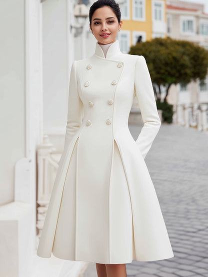 Vestido abrigo blanco de Zafren cruzado