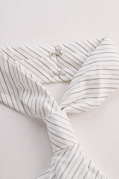 Camicia bianca Zafren a righe, all'americana e con nodo