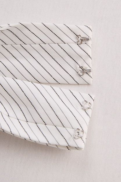 Camicia bianca Zafren a righe, all'americana e con nodo