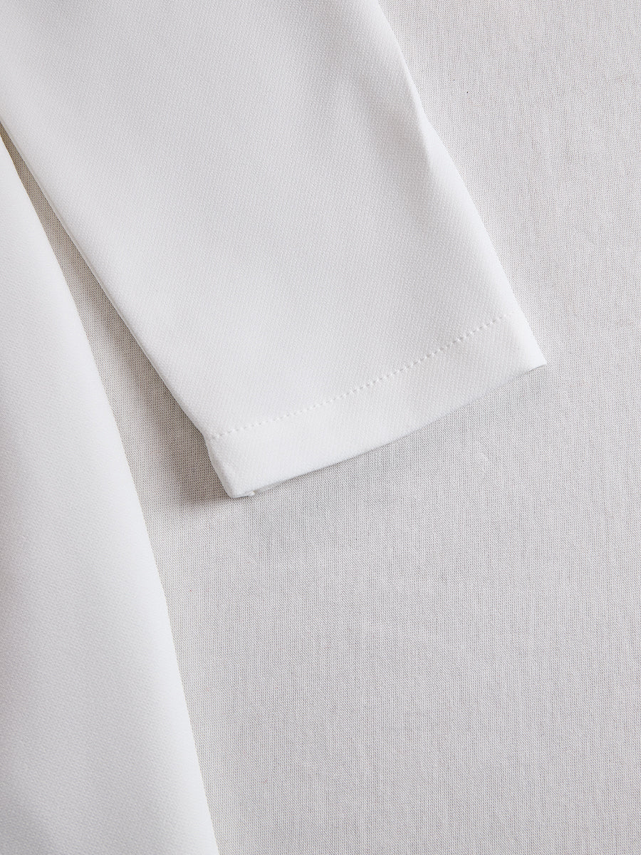 Vestido midi Zafren blanco de corte recto con cremallera frontal
