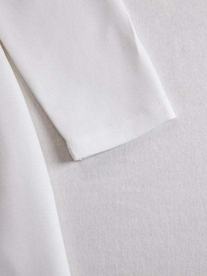 Vestido midi Zafren blanco de corte recto con cremallera frontal
