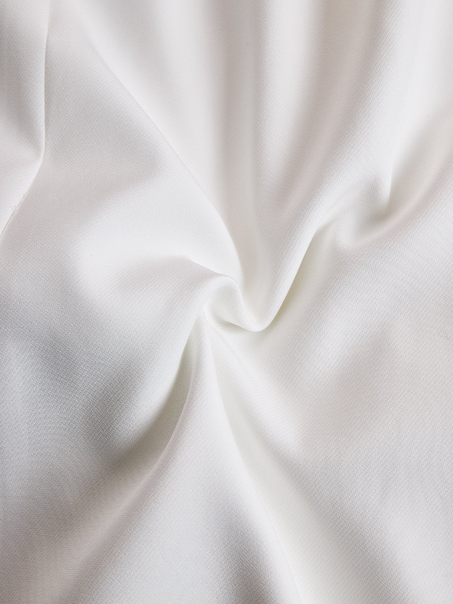 Vestido midi Zafren blanco de corte recto con cremallera frontal